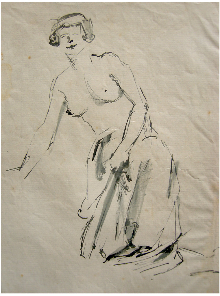Dame - halbnackt, 1930